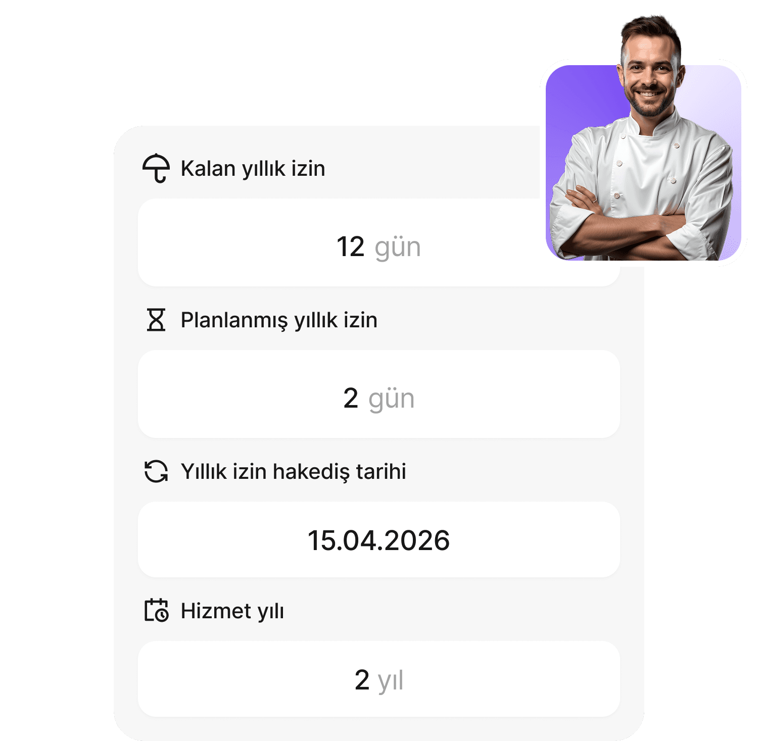 Otomatik yıllık izin ve bakiye takibi